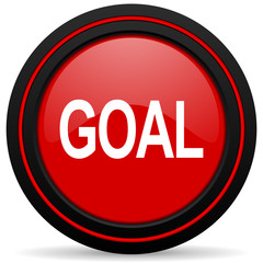 goal red glossy web icon