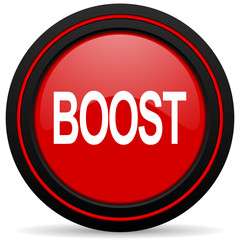 boost red glossy web icon