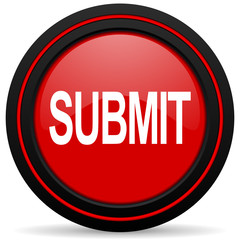 submit red glossy web icon