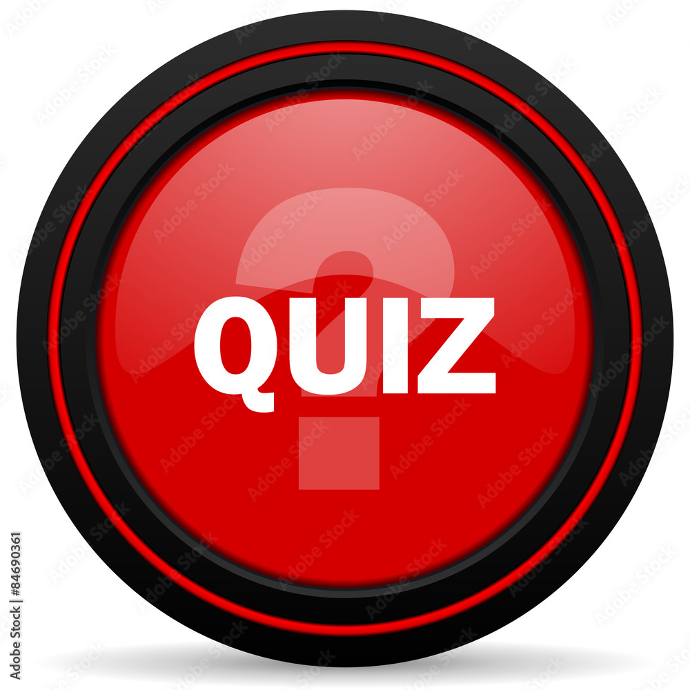 Poster quiz red glossy web icon