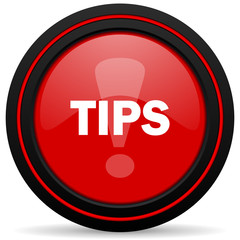 tips red glossy web icon