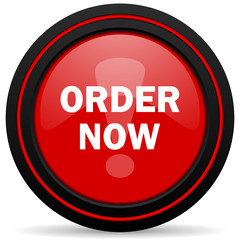 order now red glossy web icon