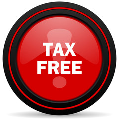 tax free red glossy web icon