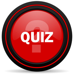 quiz red glossy web icon