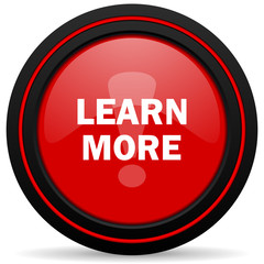 learn more red glossy web icon