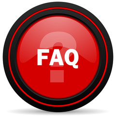 faq red glossy web icon