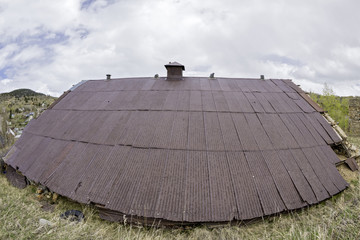 Rusted roof on a building in Colorado