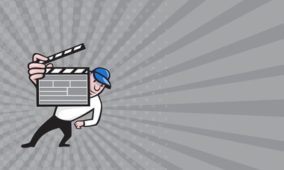 Business card Director With Movie Clapboard Cartoon