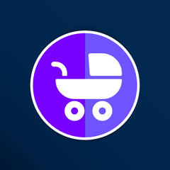 baby stroller icon, maternity wheel illustration born pram