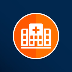 Hospital icon cross building isolated human medical view