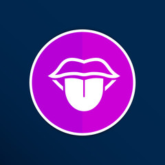 Tongue icon vector isolated human fun anatomical