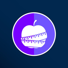 Vector Slimming apple icon slim weight diet