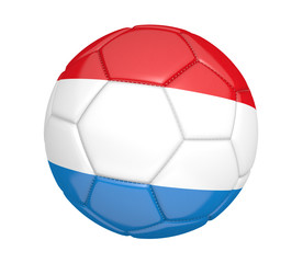 Soccer ball, or football, with the country flag of Luxembourg