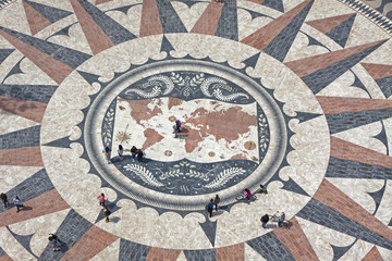 Mosaic map of the Portuguese discoveries in Belem, Lisbon