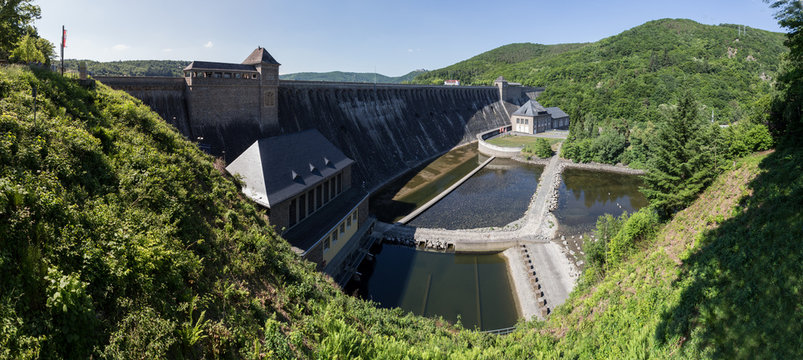 edersee dam germany high resolution panoramic picture