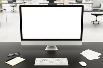 Fototapeta premium desktop in a modern office, mockup