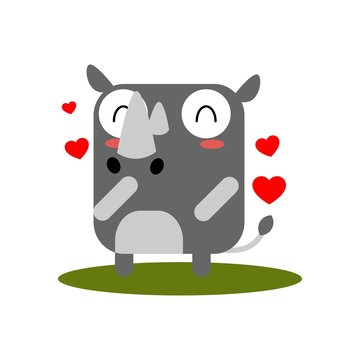 Cute Rhino sticker set