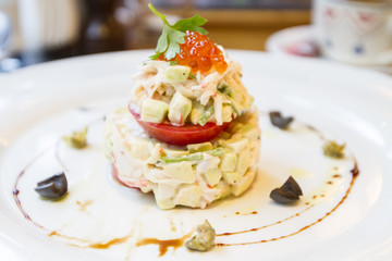 salad with crab and avocado