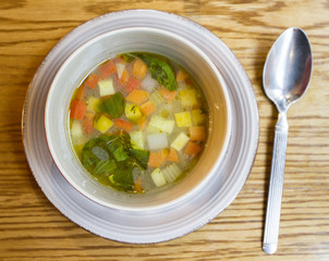 Bowl of minestrone soup