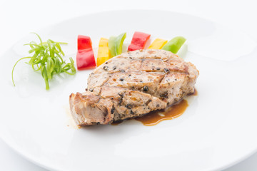 Pork steak with black pepper