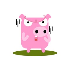 Cute pink pig sticker set