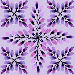 Seamless pattern. The cross-shaped beam of willow buds.