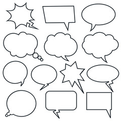 Set of vector comic speech bubbles.