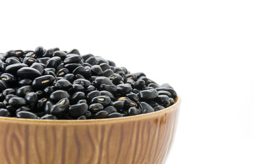 black beans on white background