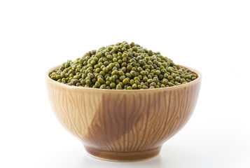 green beans on white background