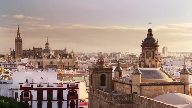Seville, Spain skyline in the Old Quarter.