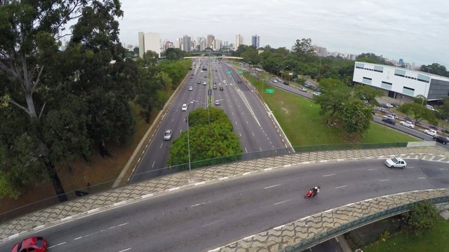 Aerial View of Avenue 23 May, Sao Paulo, Brazil