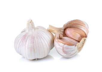 garlic on white background