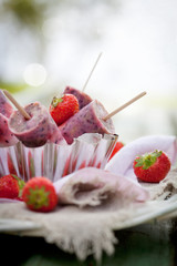 Popsicle with fresh berries