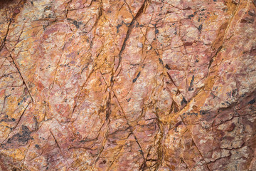 Texture of mountain showing red rock