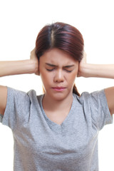 Fototapeta premium woman ear ache