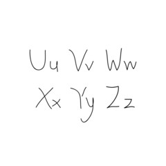  Letters of the alphabet written with pen
