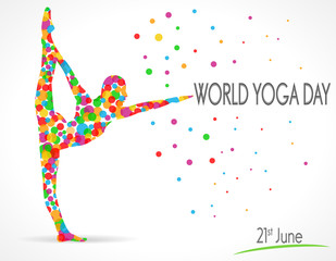 World Yoga Day vector illustration, white background