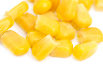canned corn on a white background