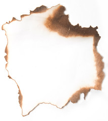 paper with charred edges