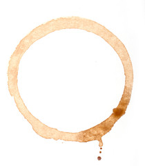 stains on white with coffee on white background