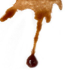 stains from coffee on a white background