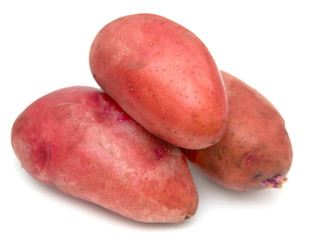 red potatoes on a white background