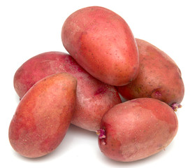 red potatoes on a white background