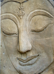 Stone buddha face