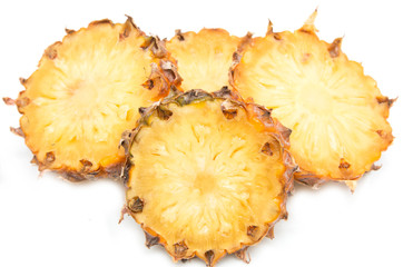 pineapple rings on a white background