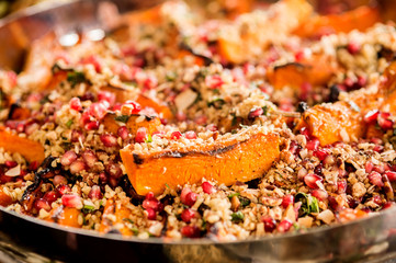 Healthy salad with quinoa and pomegranate