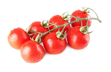 Bunch of fresh tomatoes isolated on white