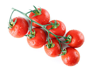Bunch of fresh tomatoes isolated on white