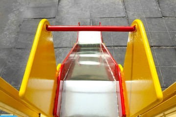 Colorful slide on playground in public park