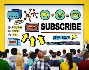 Subscribe Follow Registration Support Media Concept